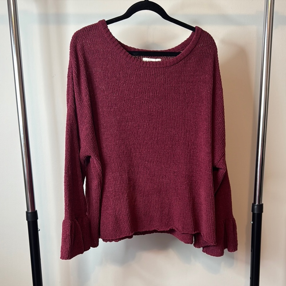 Knox Rose Burgundy Crew Neck Sweater